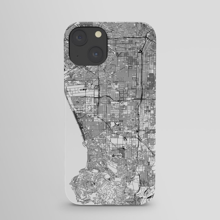 Los Angeles White Map iPhone Case