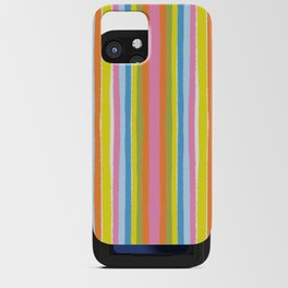 Retro Spring Stripes Skinny Vert iPhone Card Case