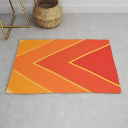 Abstract Chevron In Vintage Art Deco Sunset Color Aesthetic Rug