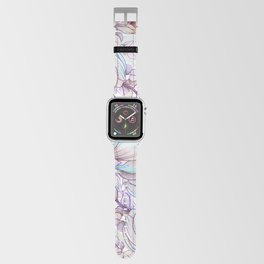 Rose gold lavender teal pink glitter floral watercolor Apple Watch Band