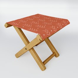 Arrow Lines Geometric Pattern 7 in Rust and Rose Gold Folding Stool