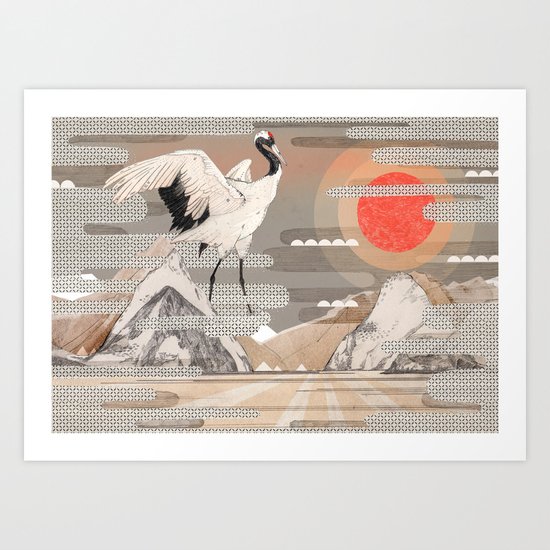 Japanese Crane Art Print