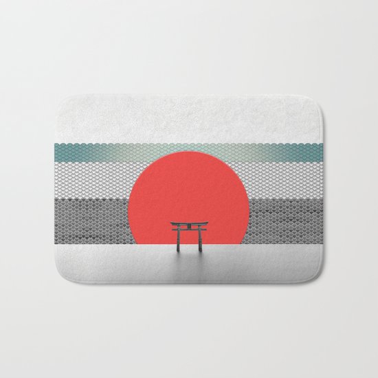The Red Sun Bath Mat