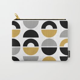 Black, white and gold geometrical circle pattern Carry-All Pouch