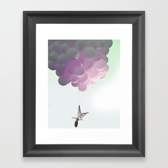 by a thread_ ballon girl Framed Art Print