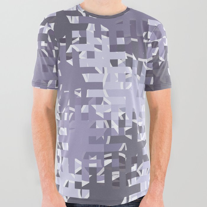 Purple pixels and dots All Over Graphic Tee