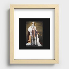 King Cavalier Dog Oil Painting Recessed Framed Print
