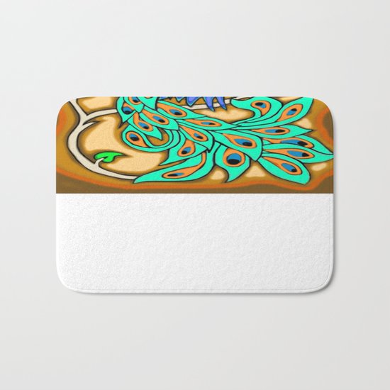 Pretty Peacock Bath Mat