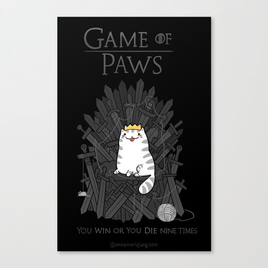 Game of Paws Canvas Print