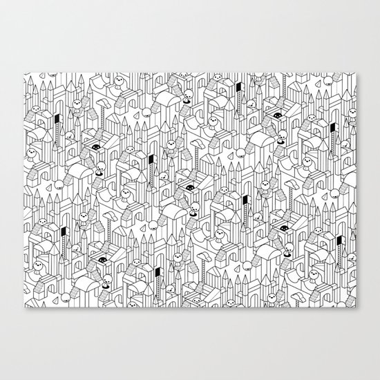 Little Escher's Building Blocks Canvas Print