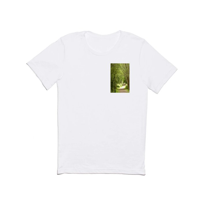 Spring Sunlit Nature Path in the Scottish Highlands T Shirt