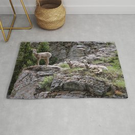 Mountain Goats in the Pass Rug