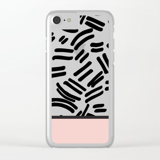 Patterned & Pink Clear iPhone Case