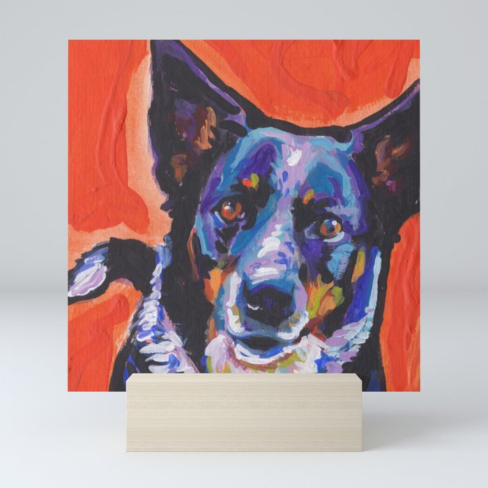 Australian Cattle Dog Portrait blue heeler colorful Pop Art Painting by LEA Mini Art Print