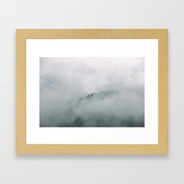Misty mountain Framed Art Print