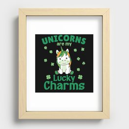 Unicorns Are My Lucky Charms St Patrick's Day Recessed Framed Print