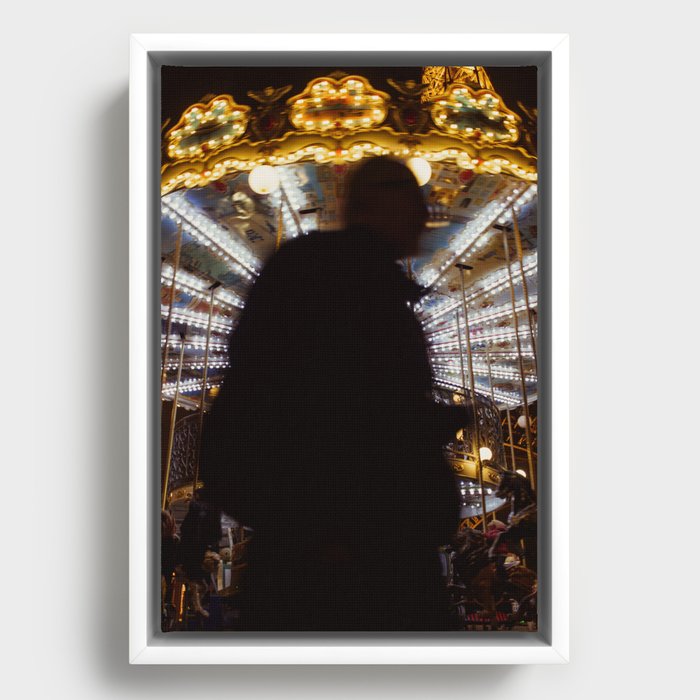 Parisian Carousel Framed Canvas
