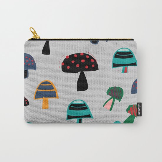 Cute Mushroom gray Carry-All Pouch