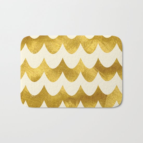 Cream Gold Foil 04 Bath Mat