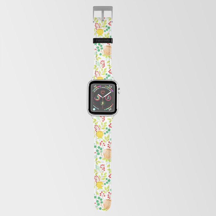 Blush Peach Spring Floral Meadow Apple Watch Band