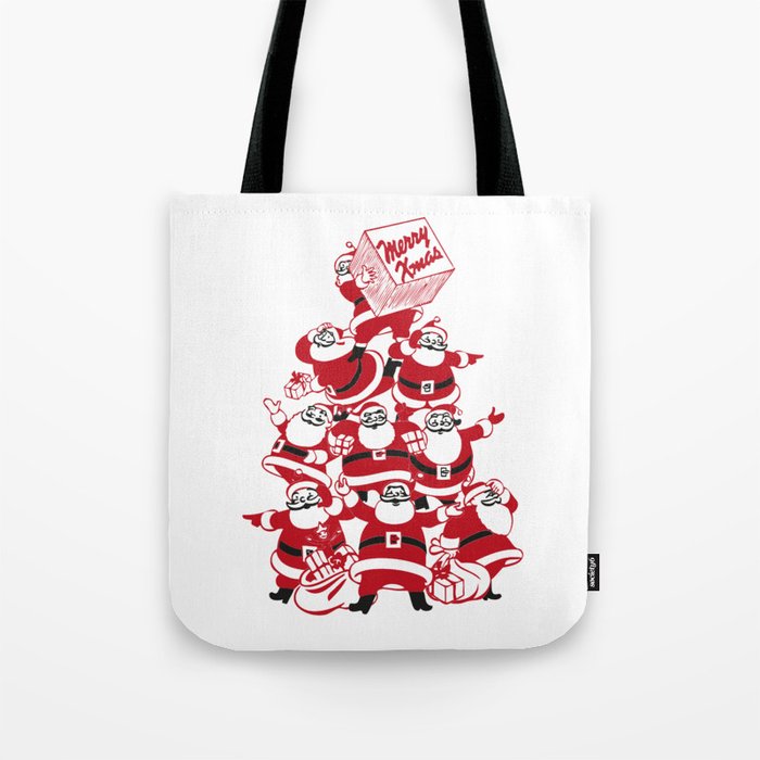 Santa Tree | Santa Claus | Father Christmas | Merry Xmas | Tote Bag