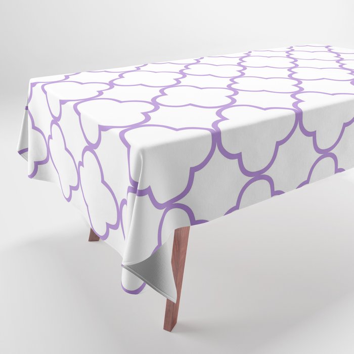 Quatrefoil (Lavender & White Pattern) Tablecloth
