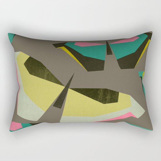 Neon Butterflies Rectangular Pillow