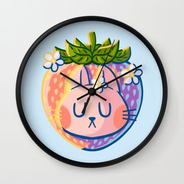 Strawberry Bunny Wall Clock