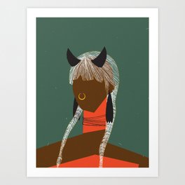 Taurus Zodiac Woman Horoscope Illustration Art Print