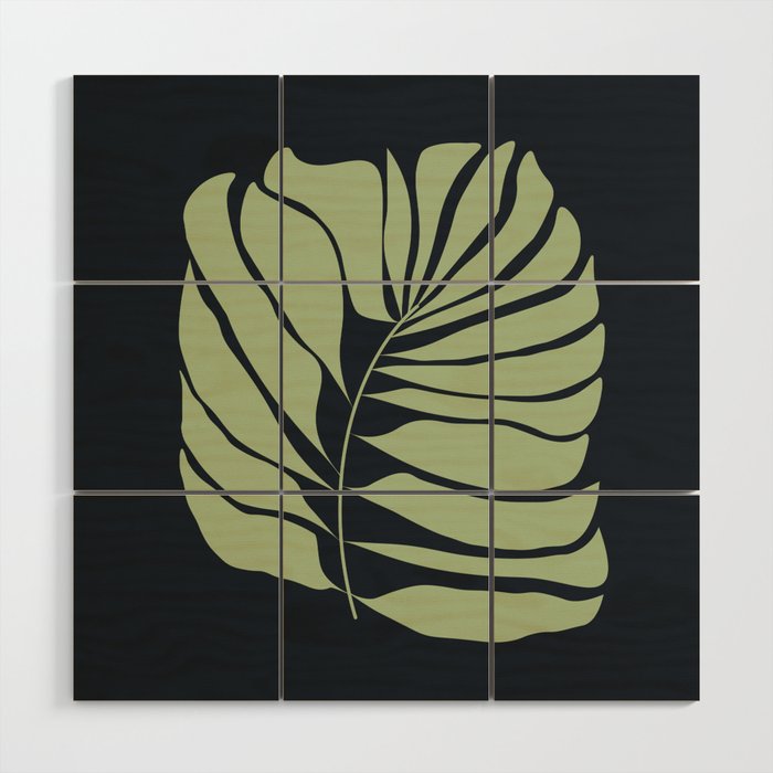 Green Leaf Wood Wall Art