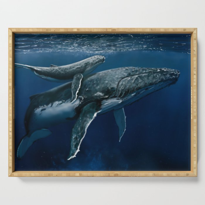 Humpback Whale Mother & Calf Serving Tray