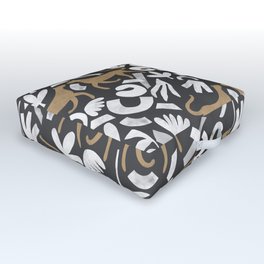 Leopards in dark modern nature Outdoor Floor Cushion