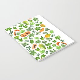 Papaya and leaves - Orange, yellow and green Notebook