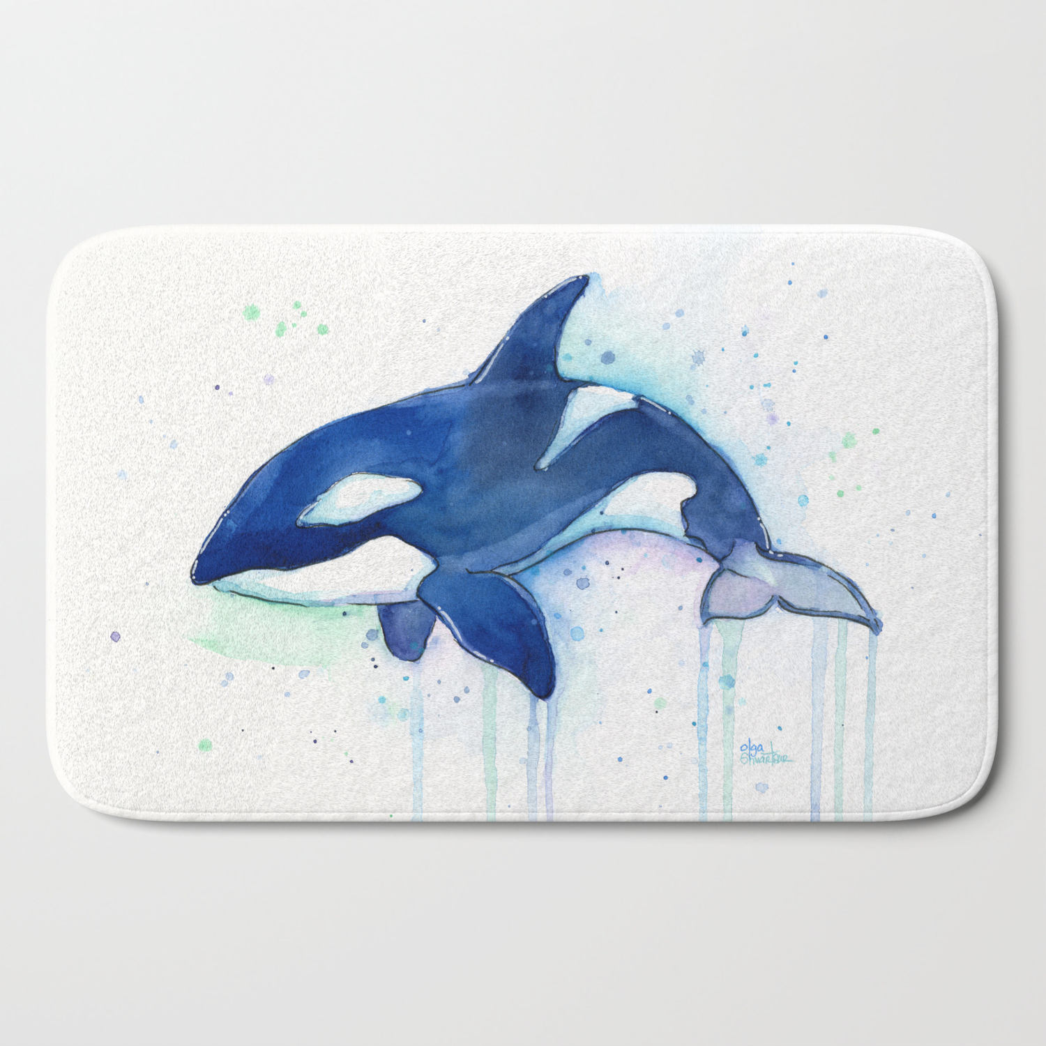 whale bath mat