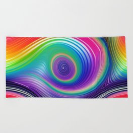 Vortex Rainbow Beach Towel