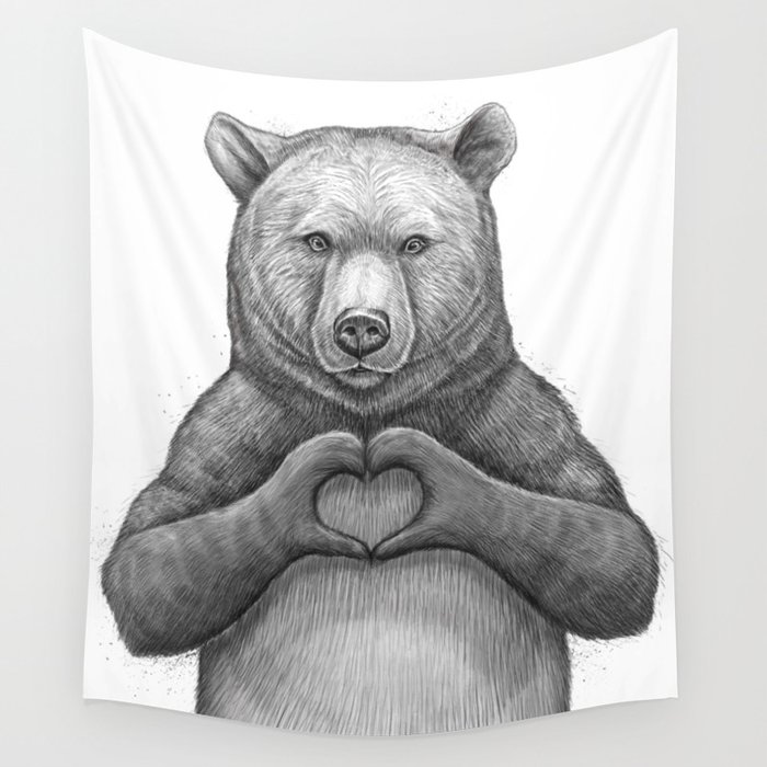 Bear with love Wall Tapestry.