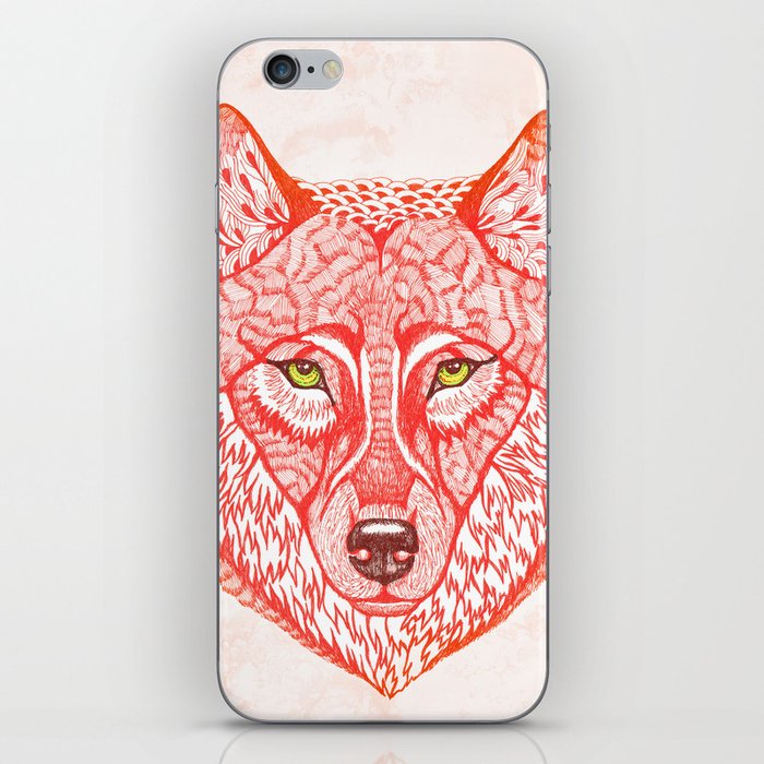 Red wolf iPhone Skin