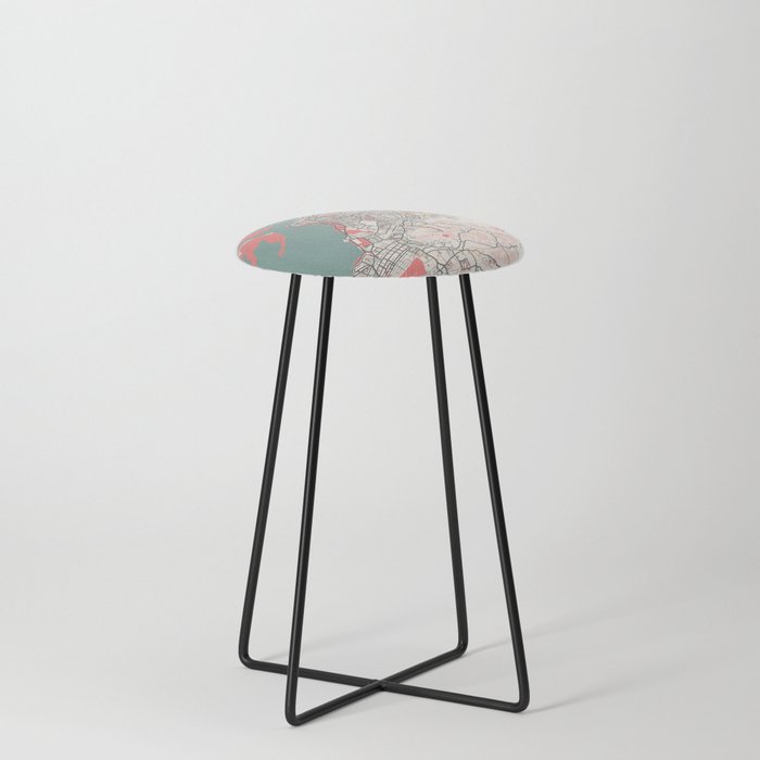 Portland city map Counter Stool