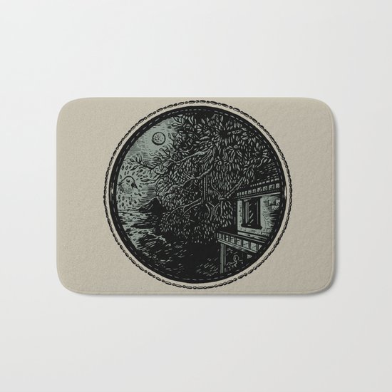 Miniature Circle Landscape 1: Morning Vision Bath Mat