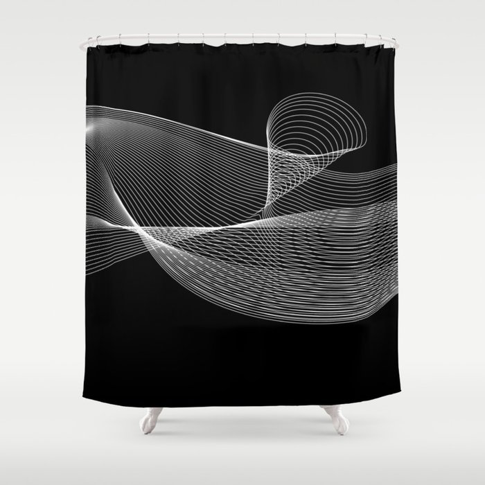 Line Waves DIGITAL SWIRL Shower Curtain