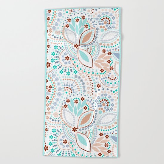 Colorful pattern light pastel colors with beads Beach Towel