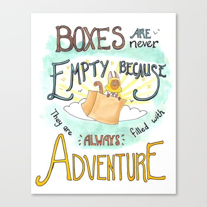 Boxes are Full of Adventure Canvas Print