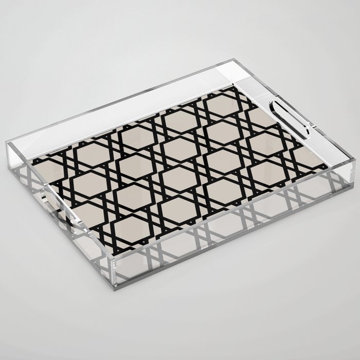 Black and Taupe Tessellation Line Pattern 20 Pairs Diamond Vogel 2022 Popular Colour Palatine 0370 Acrylic Tray