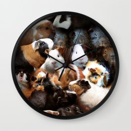 Guinea Pigs Wall Clock | Animal, Mice, Collage, Pigs, Mouse, Rodent, Love, Cute, Rongeur, Digital 