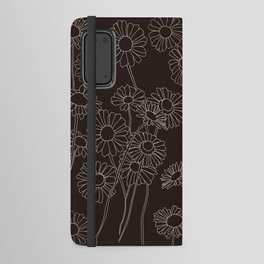 Floral Doodles Brown Background Android Wallet Case