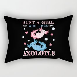 Girl Loves Axolotls Walking Fish Kawaii Axolotl Rectangular Pillow