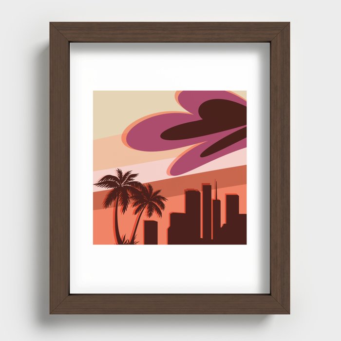 Retro Sunset LA theme Recessed Framed Print