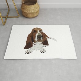 Basset Hound Dog Rug | Framedart, Digitalart, Home, Throw, Drawing, Puppy, Sticker, Basset, T Shirt, Bassethound 