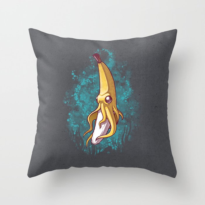 Banana Squid!!! Throw Pillow