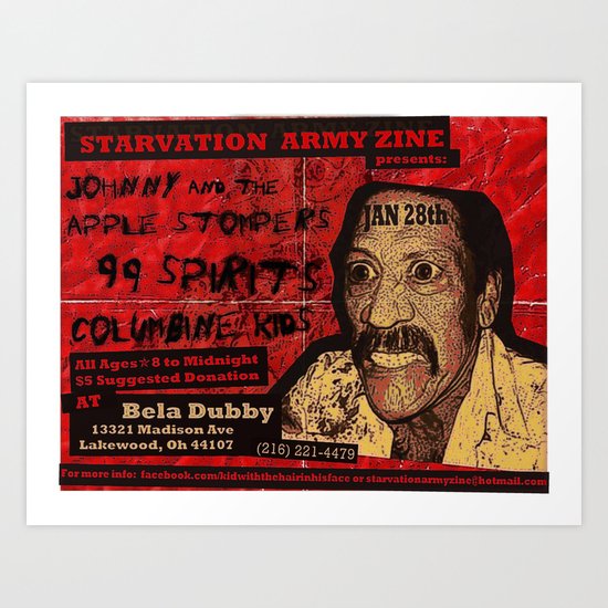 Show Flyer, 1/28/12 (Johnny and the Apple Stompers) Art Print